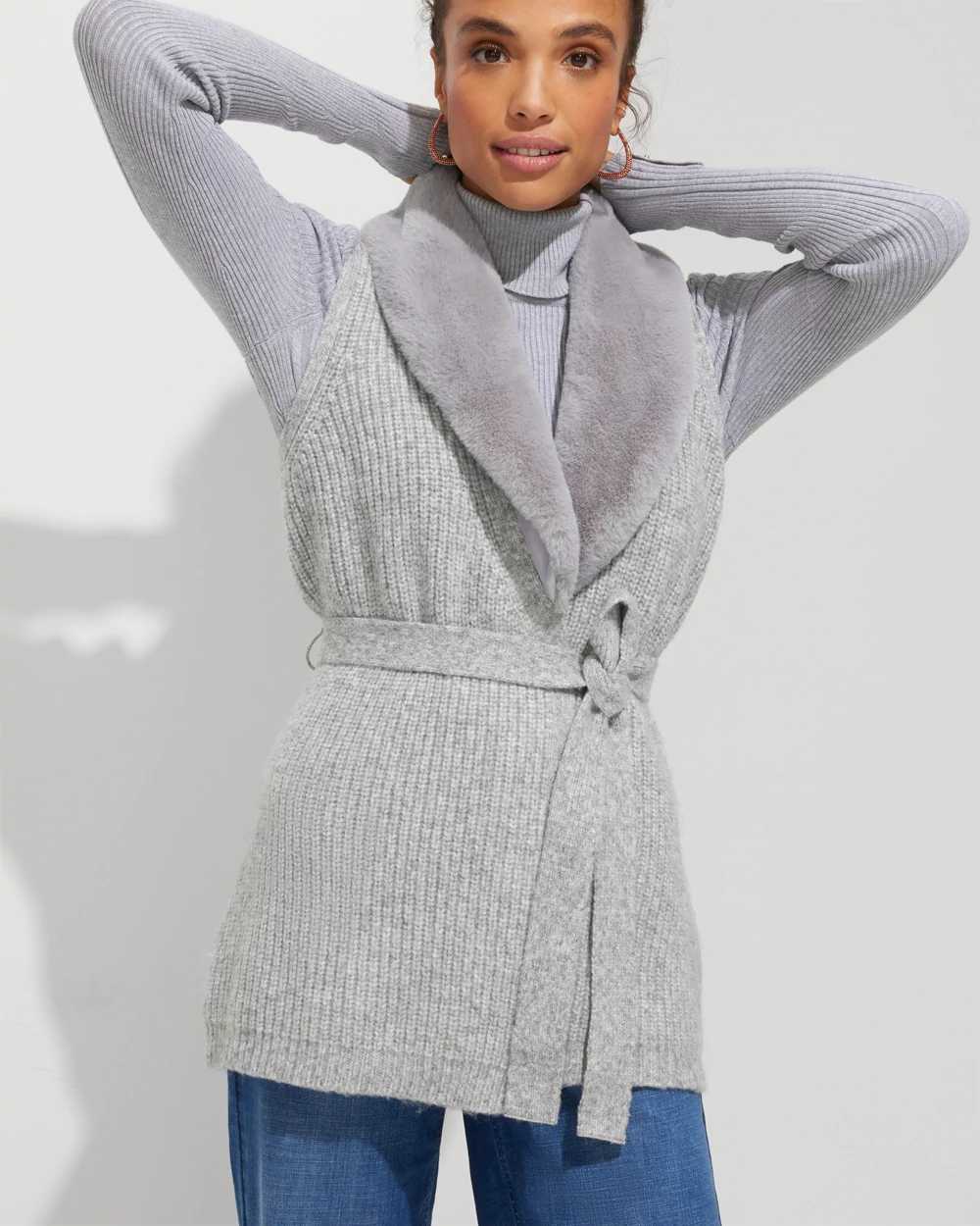 Outlet WHBM Sleeveless Faux Fur Vest